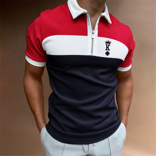 men's polos shirt men summer short sleeve letter k poker print polo tshirt lapel zipper fashion 230503, White;black
men's polos shirt men summer short sleeve letter k poker print polo tshirt lapel zipper fashion 230503, White;black