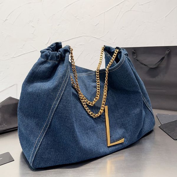 denim shopping bag tote handbags purse chain crossbody handbag large capacity shoulder bags fashion gold letter 30cm internal pocket
denim shopping bag tote handbags purse chain crossbody handbag large capacity shoulder bags fashion gold letter 30cm internal pocket
