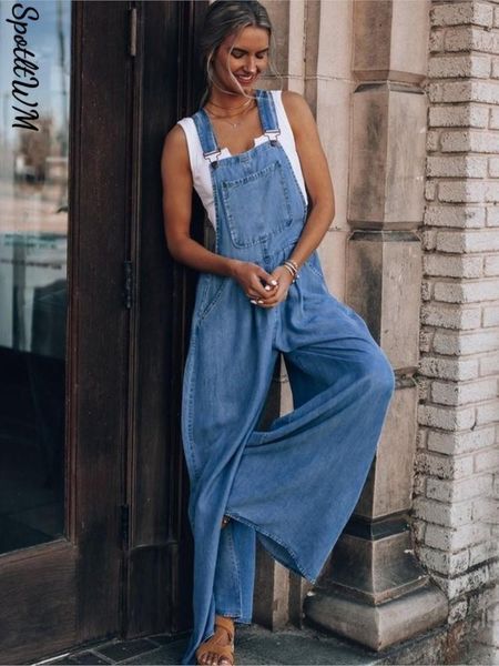 women s jumpsuits rompers blue denim pockets wide leg female fashion high waist loose jumpsuit 2023 summer lady casual pants 230504, Black;white
women s jumpsuits rompers blue denim pockets wide leg female fashion high waist loose jumpsuit 2023 summer lady casual pants 230504, Black;white