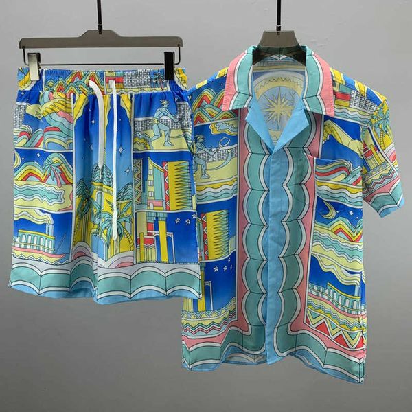 men's casual shirts summer shortsleeved shirt set quality contrasting graphic print lapel streetwear shirt suit short for men casual se, White;black
men's casual shirts summer shortsleeved shirt set quality contrasting graphic print lapel streetwear shirt suit short for men casual se, White;black