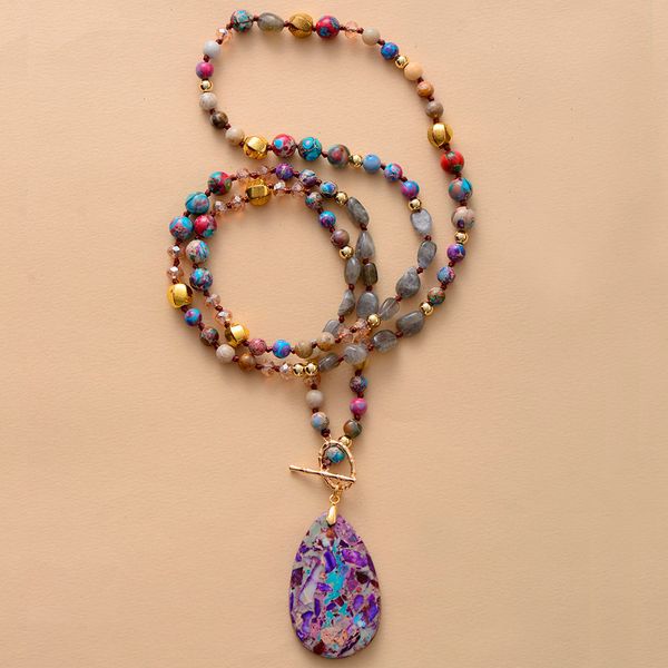 chokers vibrant natural stone beads reiki energy teardrop pendant necklaces knotted meditation yoga necklace jewelry dropship 230503, Golden;silver
chokers vibrant natural stone beads reiki energy teardrop pendant necklaces knotted meditation yoga necklace jewelry dropship 230503, Golden;silver