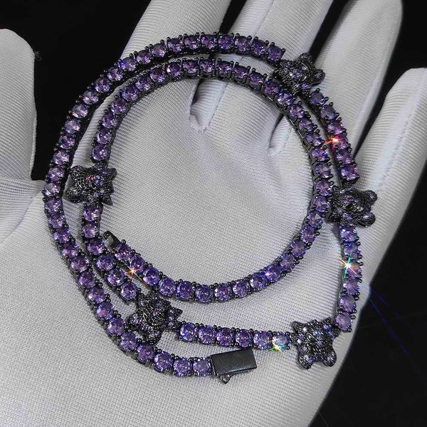 wholesale hiphop jewelry black purple plated 4mm iced fully diamond pave cartoon gengar tennies chain necklace, Silver
wholesale hiphop jewelry black purple plated 4mm iced fully diamond pave cartoon gengar tennies chain necklace, Silver