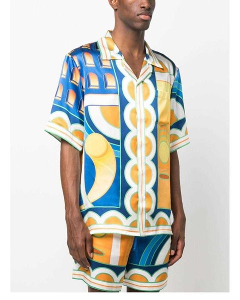 casablanca 23ss designer shirt silk casual graphic couple hawaiian short sleeve shirts for men and women, White;black
casablanca 23ss designer shirt silk casual graphic couple hawaiian short sleeve shirts for men and women, White;black