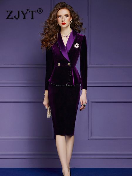two piece dress zjyt elegant luxury vintage velvet dress set 2 piece womens outfits autumn winter party cocktail beading jacket skirt suit 5, White
two piece dress zjyt elegant luxury vintage velvet dress set 2 piece womens outfits autumn winter party cocktail beading jacket skirt suit 5, White