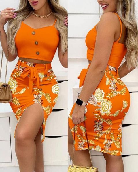 two piece dress sets womens outifits spring fashion button decor sleeveless crop cami casual floral print split skirt set 230504, White
two piece dress sets womens outifits spring fashion button decor sleeveless crop cami casual floral print split skirt set 230504, White