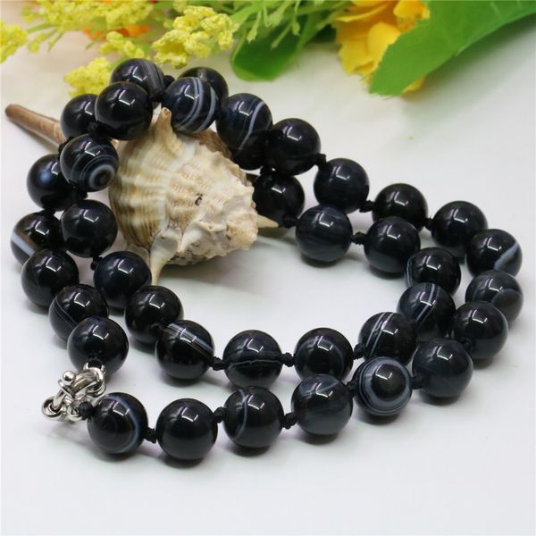 chokers vintage natural stone black stripe agates 81012mm round bead jewelry necklace chain gift lucky 18inch y775 230503, Golden;silver
chokers vintage natural stone black stripe agates 81012mm round bead jewelry necklace chain gift lucky 18inch y775 230503, Golden;silver