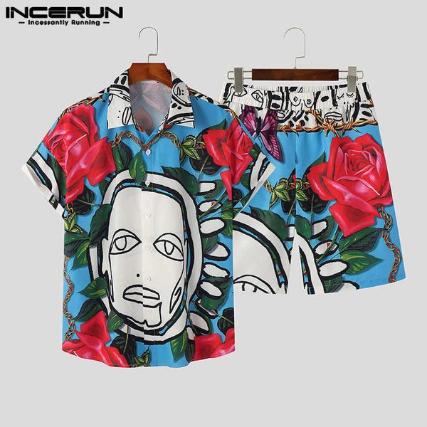 men's casual shirts 2023 men sets printing summer streetwear lapel short sleeve shirt shorts 2pcs vacation fashion men's haiian su, White;black
men's casual shirts 2023 men sets printing summer streetwear lapel short sleeve shirt shorts 2pcs vacation fashion men's haiian su, White;black