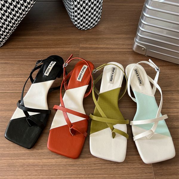 sandals suojialun summer mix color women sandal fashion narrow band ladies gladiator shoes square low heel outdoor dress slides 230503, Black
sandals suojialun summer mix color women sandal fashion narrow band ladies gladiator shoes square low heel outdoor dress slides 230503, Black