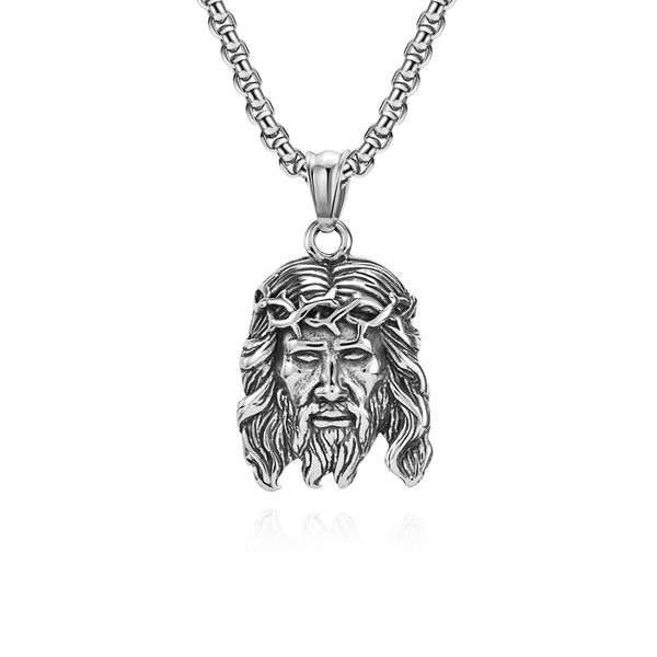 hip hop retro do old jesus head titanium steel necklace literary personality men wear pendant pendant, Silver
hip hop retro do old jesus head titanium steel necklace literary personality men wear pendant pendant, Silver