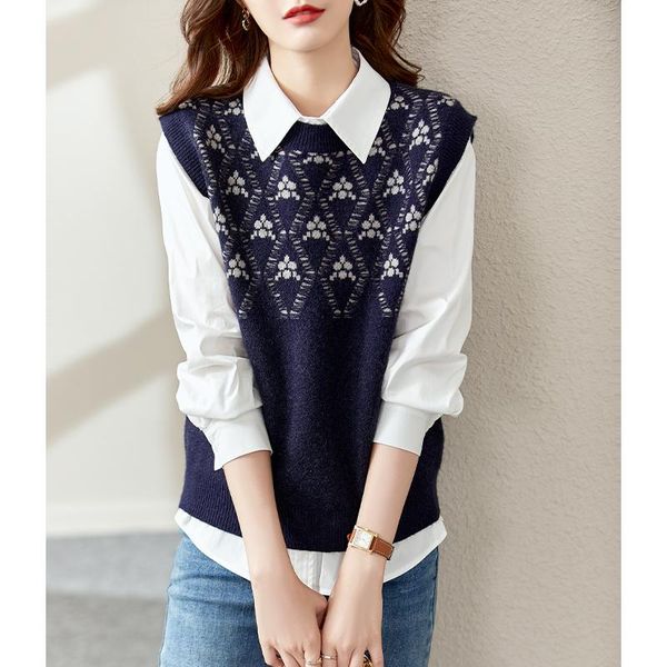 vests vimly knitted vest for women 2022 new early autumn fashion sweet temperament slim embroidered design outside wearing 71092, Black;white
vests vimly knitted vest for women 2022 new early autumn fashion sweet temperament slim embroidered design outside wearing 71092, Black;white