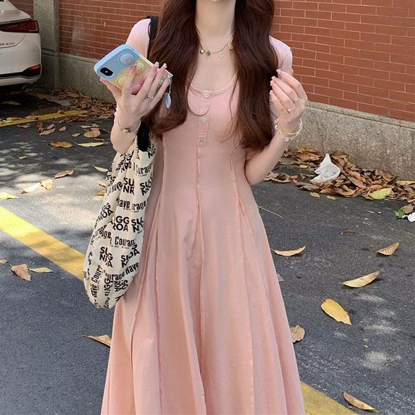 dresses classic pink pleated long dress women high waist chic round neck buttons elasticity slim dress casual large swing vestidos n801, Black;gray
dresses classic pink pleated long dress women high waist chic round neck buttons elasticity slim dress casual large swing vestidos n801, Black;gray