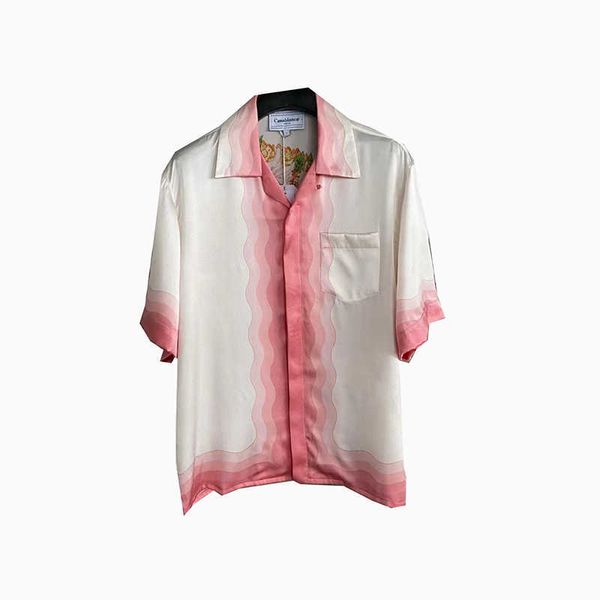 casablanca 23ss designer shirt silk casual pink flower couple hawaiian short sleeve shirt, White;black
casablanca 23ss designer shirt silk casual pink flower couple hawaiian short sleeve shirt, White;black