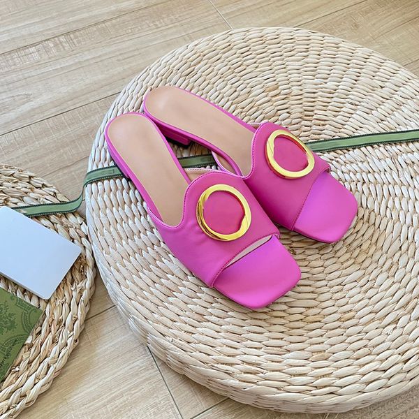 designer womens slippers flat sandals genuine leather solid color hardware round buckle brand princess shoes nude shoes fingerless bathroom, Black
designer womens slippers flat sandals genuine leather solid color hardware round buckle brand princess shoes nude shoes fingerless bathroom, Black