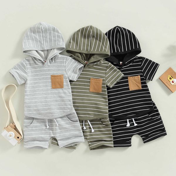 clothing sets baby boys summer outfits stripes short sleeve hooded sweatshirt and casual elastic drstring shorts set aa230504, White
clothing sets baby boys summer outfits stripes short sleeve hooded sweatshirt and casual elastic drstring shorts set aa230504, White
