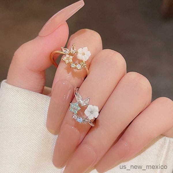 band rings sweet fresh zircon butterfly shell rings for women style adjustable opening finger ring bride wedding engagement jewelry, Silver
band rings sweet fresh zircon butterfly shell rings for women style adjustable opening finger ring bride wedding engagement jewelry, Silver