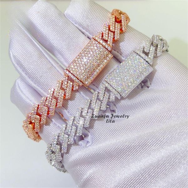 selling popular 10mm width 2 rows rose gold 925 sterling silver vvs moissanite cuban link bracelet
selling popular 10mm width 2 rows rose gold 925 sterling silver vvs moissanite cuban link bracelet