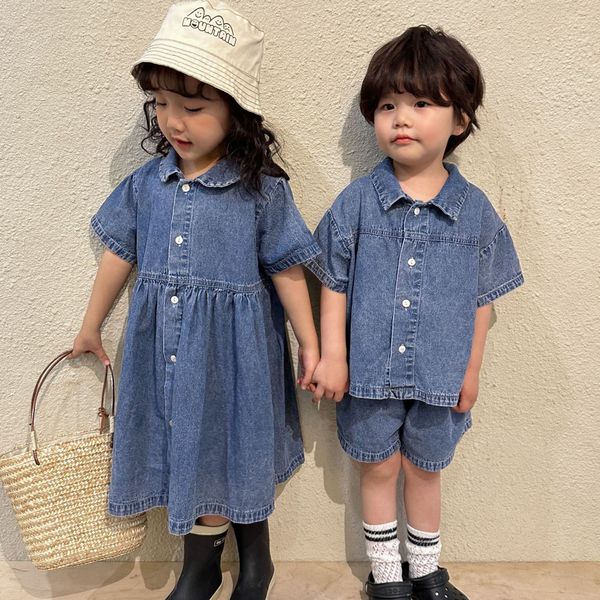 siblings denim clothes set & short sleeve dress set kids boy girls denim sets, White
siblings denim clothes set & short sleeve dress set kids boy girls denim sets, White
