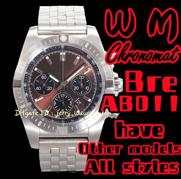wm bre chronomat ab011 luxury men's watch chronograph 44mm with asia 7750 self-winding mechanical movement diameter 300 meters waterpro, Slivery;brown
wm bre chronomat ab011 luxury men's watch chronograph 44mm with asia 7750 self-winding mechanical movement diameter 300 meters waterpro, Slivery;brown