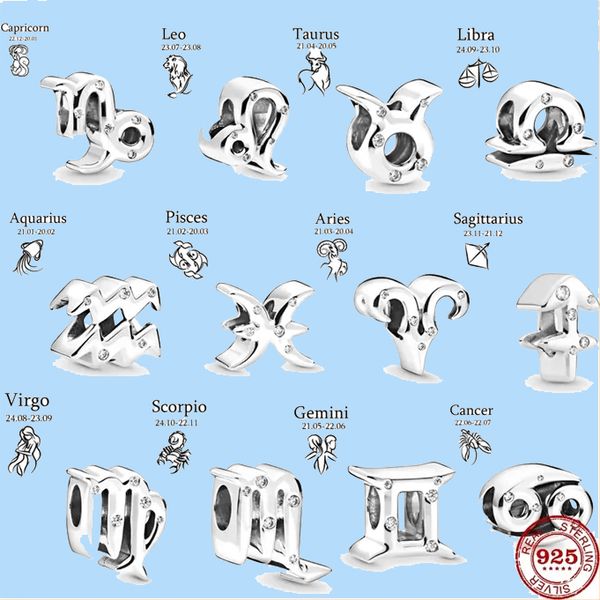 925 sterling silver charms for jewelry making for pandora beads 12 constellation zodiac diy love charms set pendant diy, Black
925 sterling silver charms for jewelry making for pandora beads 12 constellation zodiac diy love charms set pendant diy, Black