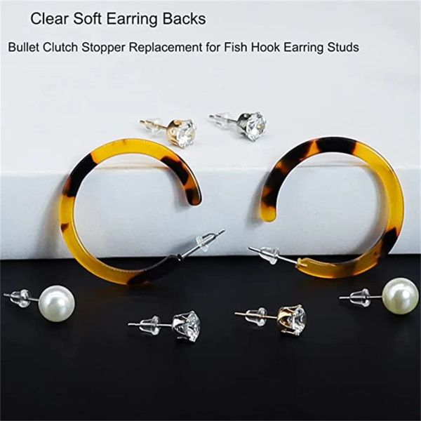 factory ear care supply 100/pack earring backs for studs back soft clear ear safety pads backs bullet clutch ser replacement fish hook
factory ear care supply 100/pack earring backs for studs back soft clear ear safety pads backs bullet clutch ser replacement fish hook