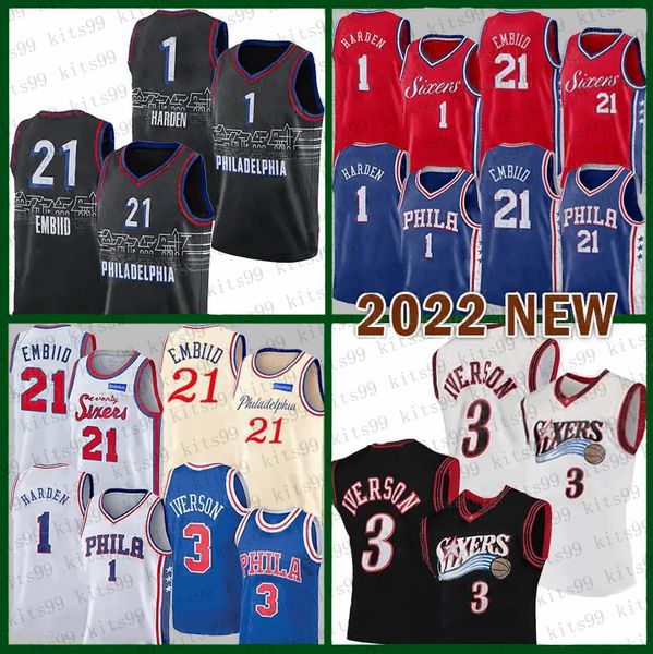 76er men new james 1 harden basketball jerseys joel 21 embiid allen 3 iverson julius 6 erving printing jerseys, Black;red
76er men new james 1 harden basketball jerseys joel 21 embiid allen 3 iverson julius 6 erving printing jerseys, Black;red