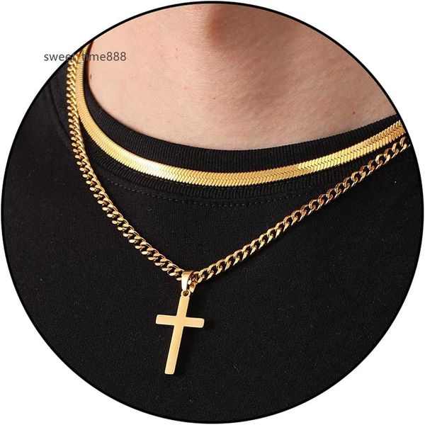 zocomi cross necklace for men boys stainless steel layered cuban link herringbone chain cross pendant religious fashion jewelry gifts 16-24, Golden;silver
zocomi cross necklace for men boys stainless steel layered cuban link herringbone chain cross pendant religious fashion jewelry gifts 16-24, Golden;silver