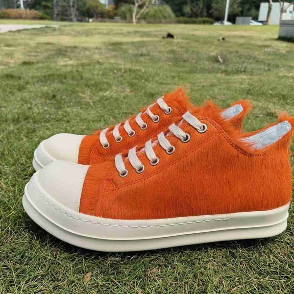 2023 spring fashion ro horse hair low shoes men's genuine leather thick sole lace up board single rick women's luxury owen, Black
2023 spring fashion ro horse hair low shoes men's genuine leather thick sole lace up board single rick women's luxury owen, Black