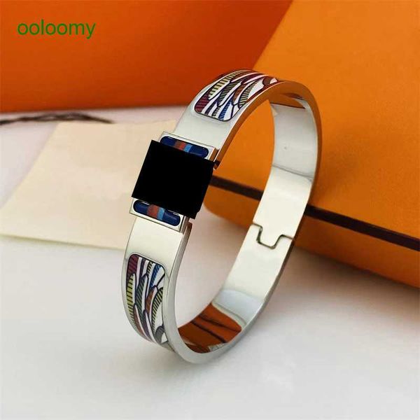 silver 12mm brand new enamel h bangle european fashion classic designer bracelet for women 316l titanium steel bracelet jewelry gift for men, Black
silver 12mm brand new enamel h bangle european fashion classic designer bracelet for women 316l titanium steel bracelet jewelry gift for men, Black
