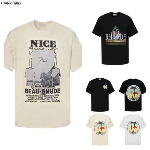 t-shirts designer t shirt rhude chest letter tshirt clothes s luxury brand sleeve us size, White;black
