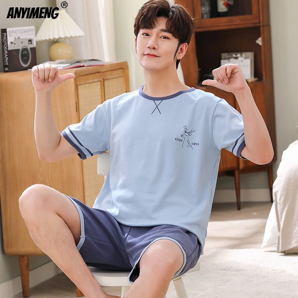 men's sleepwear youth mans summer pj fashion home clothing pullover leisure cartoon printing patchwork short sleeved young man pijama s, Black;brown
men's sleepwear youth mans summer pj fashion home clothing pullover leisure cartoon printing patchwork short sleeved young man pijama s, Black;brown