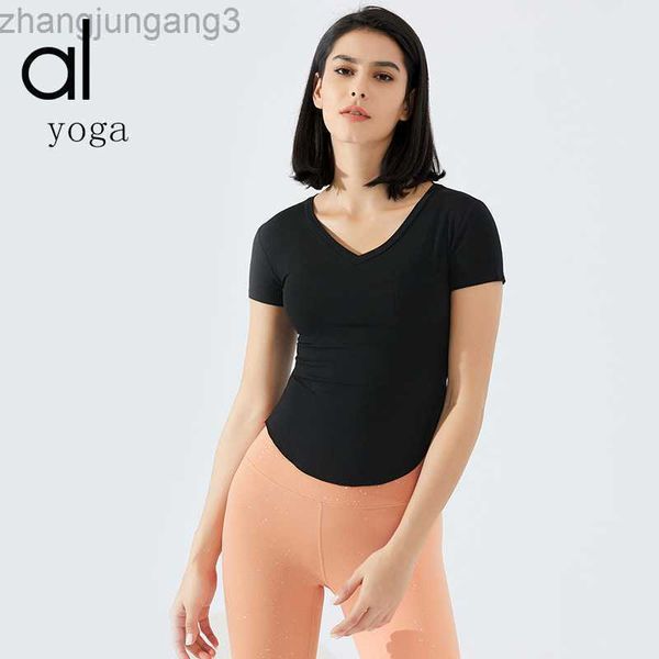 desginer alo yoga t shirt al new suit short sleeve female v-neck slim fit running sports t-shirt high elastic double-sided brocade fitness t, White
desginer alo yoga t shirt al new suit short sleeve female v-neck slim fit running sports t-shirt high elastic double-sided brocade fitness t, White