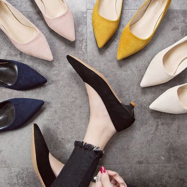 dress shoes 3cm low heels pumps pointed toe dress shoes faux suede boat shoes woman basic pump yellow work shoes ladies zapatos mujer 230505, Black
dress shoes 3cm low heels pumps pointed toe dress shoes faux suede boat shoes woman basic pump yellow work shoes ladies zapatos mujer 230505, Black