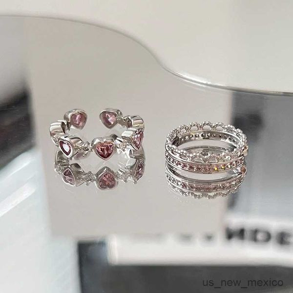 band rings pink zircon heart open rings style simple personality opening ring anniversary gifts for girls, Silver
band rings pink zircon heart open rings style simple personality opening ring anniversary gifts for girls, Silver