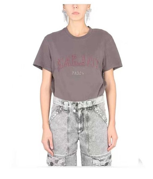 23ss isabel marant women designer t shirt fashion print letter straight casual versatile pullover short sleeve tees, White
23ss isabel marant women designer t shirt fashion print letter straight casual versatile pullover short sleeve tees, White