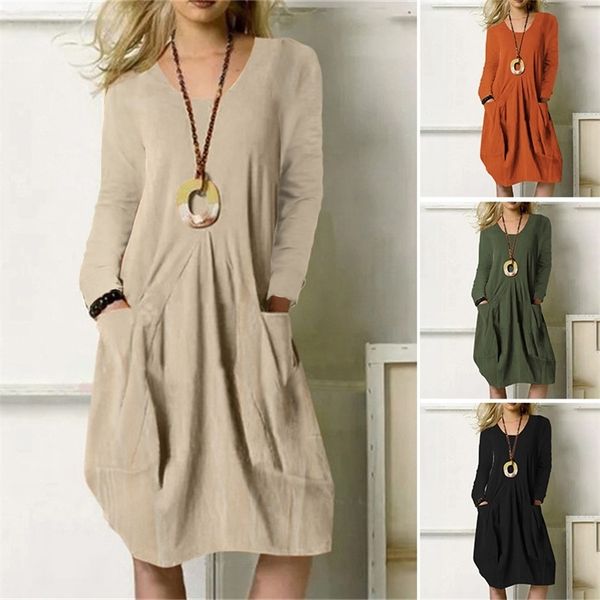 casual dresses new women dresses cotton fashion casual solid summer dress pocket dresses style woman dress lady long skirts 230505, Black;gray
casual dresses new women dresses cotton fashion casual solid summer dress pocket dresses style woman dress lady long skirts 230505, Black;gray