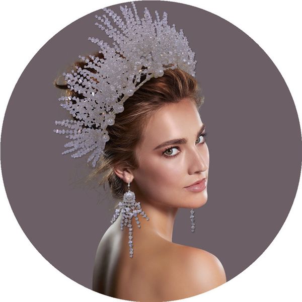 bridal headwear pearl crown earrings set luxury crystal hair jewelry wedding jewelry crystal water drops bridal crown set 3-piece rhinestone, Silver
bridal headwear pearl crown earrings set luxury crystal hair jewelry wedding jewelry crystal water drops bridal crown set 3-piece rhinestone, Silver
