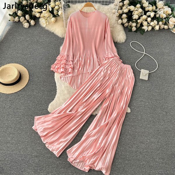 women's two piece pants spring holiday casual suit women irregular bubble sleeve loose fashion solid pleated wide leg trousers two-piec, White
women's two piece pants spring holiday casual suit women irregular bubble sleeve loose fashion solid pleated wide leg trousers two-piec, White