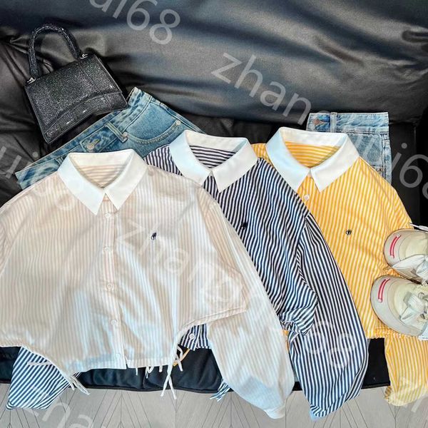 23ss high neck blouse women shirt womens designer clothing new lapel color bump drawstring exposed waist short long-sleeved shirt women clot, White
23ss high neck blouse women shirt womens designer clothing new lapel color bump drawstring exposed waist short long-sleeved shirt women clot, White