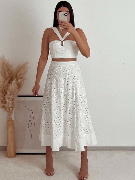 two piece dress traf woman embroidery 2 s midi skirts sets fashion crop women suit casual set womens outfits 230505, White
two piece dress traf woman embroidery 2 s midi skirts sets fashion crop women suit casual set womens outfits 230505, White