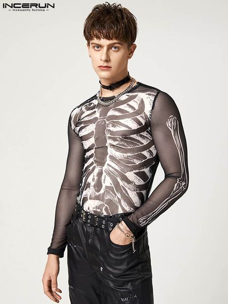men's t-shirts incerun american style rebellious punk men fashionable camiseta gauze skeleton printed long sleeved t-shirts s-5xl 2305, White;black
men's t-shirts incerun american style rebellious punk men fashionable camiseta gauze skeleton printed long sleeved t-shirts s-5xl 2305, White;black