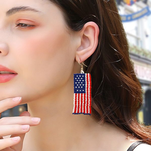 bohemia tassel american flag rice beads earrings us independence day jewelry handmade glass earring for women, Silver
bohemia tassel american flag rice beads earrings us independence day jewelry handmade glass earring for women, Silver