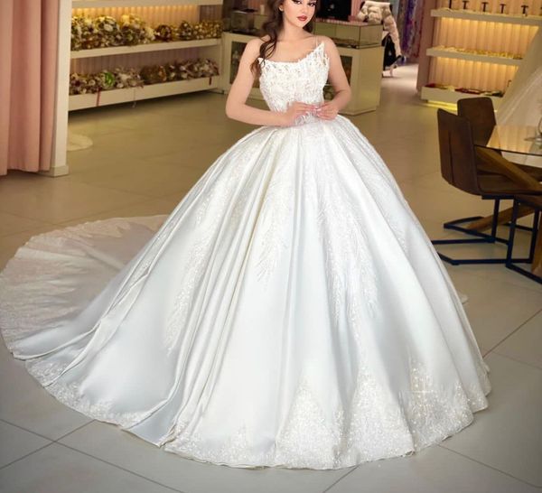 stylish ball gown wedding dresses bateau sleeveless strapless sequins appliques floor length ruffles 3d lace satin plus size bridal gowns pl, White
stylish ball gown wedding dresses bateau sleeveless strapless sequins appliques floor length ruffles 3d lace satin plus size bridal gowns pl, White