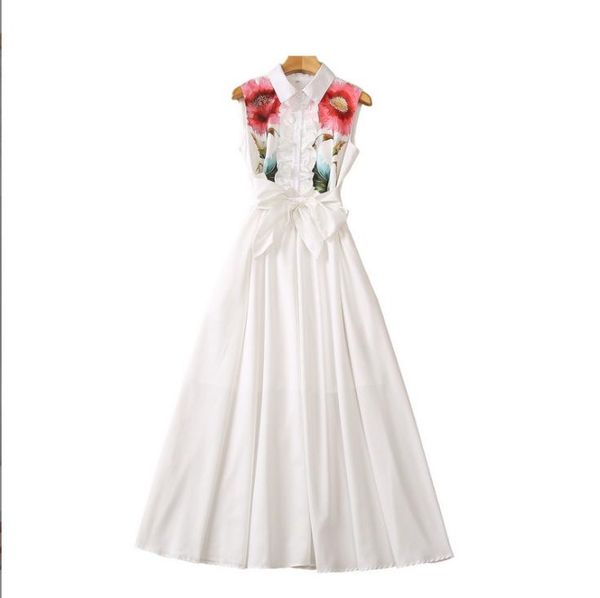 405 2023 spring flora print dress crew neck sleeveless crew neck embroidery polyester white panelld dress luxury fashion prom womens clo, Black
405 2023 spring flora print dress crew neck sleeveless crew neck embroidery polyester white panelld dress luxury fashion prom womens clo, Black