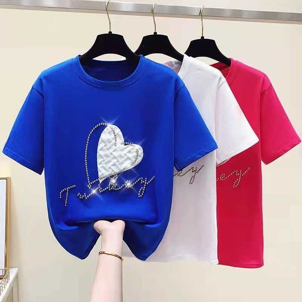 women's t-shirt european summer luxury designer t shirt women inlay heart short sleeve loose oversized korean fashion clothing j230504, White
women's t-shirt european summer luxury designer t shirt women inlay heart short sleeve loose oversized korean fashion clothing j230504, White