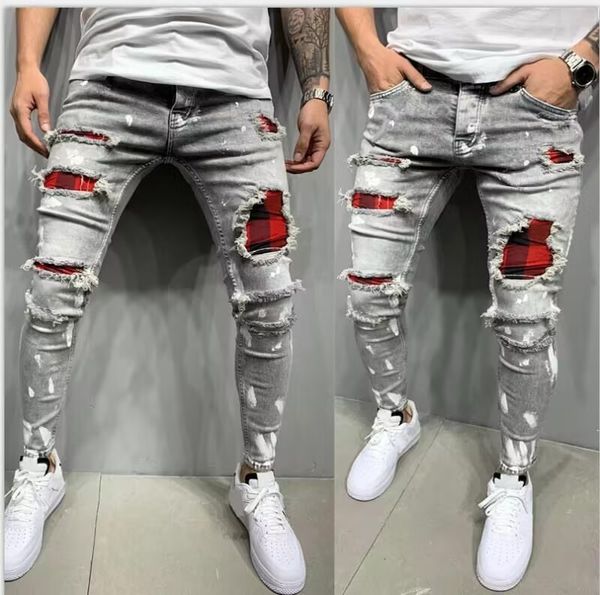 men's jeans fashion personalized torn for trendy pants 230504, Blue
men's jeans fashion personalized torn for trendy pants 230504, Blue