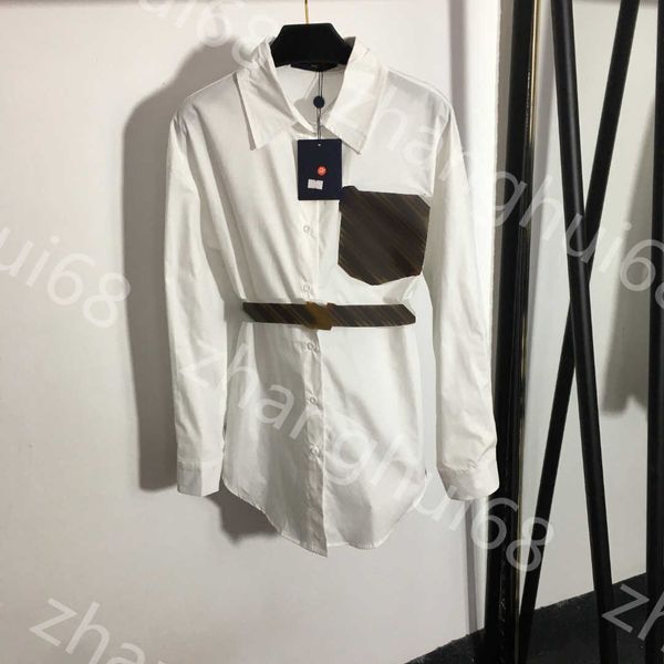 23ss womens designer clothing high neck blouse women shirt logo patchwork leather pocket belt tucked waist lapel long-sleeved shirt women cl, White
23ss womens designer clothing high neck blouse women shirt logo patchwork leather pocket belt tucked waist lapel long-sleeved shirt women cl, White