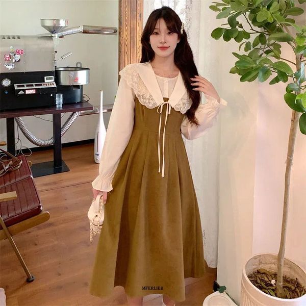 casual dresses size 6xl 130kg spring women long dress lace collar lady vestidos patchwork loose dress high waist large size women maxi dress, Black;gray
casual dresses size 6xl 130kg spring women long dress lace collar lady vestidos patchwork loose dress high waist large size women maxi dress, Black;gray