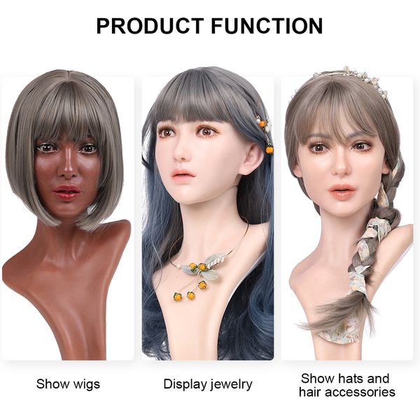 costume accessories realistic silicone material female head model lifelike silicone female mannequin head for wig hat jewelry d, Silver
costume accessories realistic silicone material female head model lifelike silicone female mannequin head for wig hat jewelry d, Silver