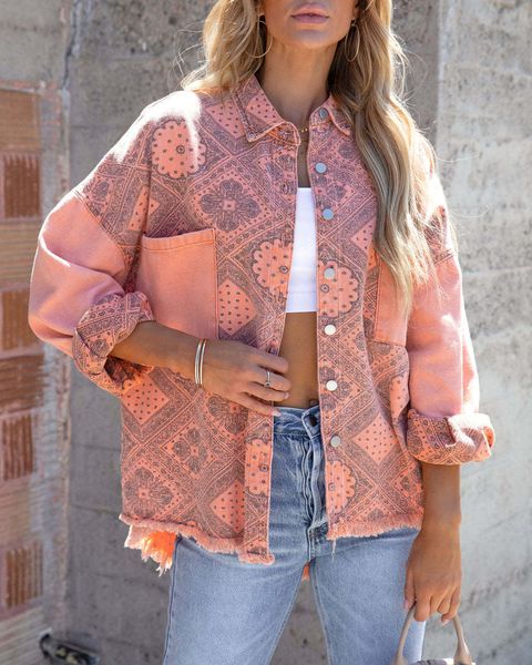 women's jackets printed long sleeve denim jacket coat lady fashion casual printed loose raw edge denim coat pocket lapel patchwork deni, Black;brown
women's jackets printed long sleeve denim jacket coat lady fashion casual printed loose raw edge denim coat pocket lapel patchwork deni, Black;brown