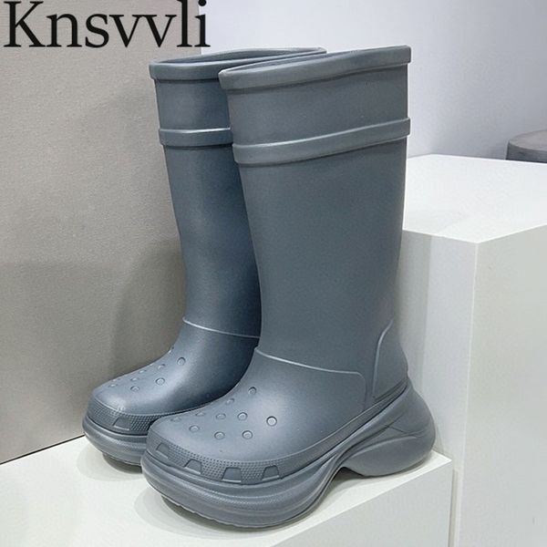 rain boots thick round toe rubber waterproof boot height increasing long runway shoes woman 230504, Black;red
rain boots thick round toe rubber waterproof boot height increasing long runway shoes woman 230504, Black;red